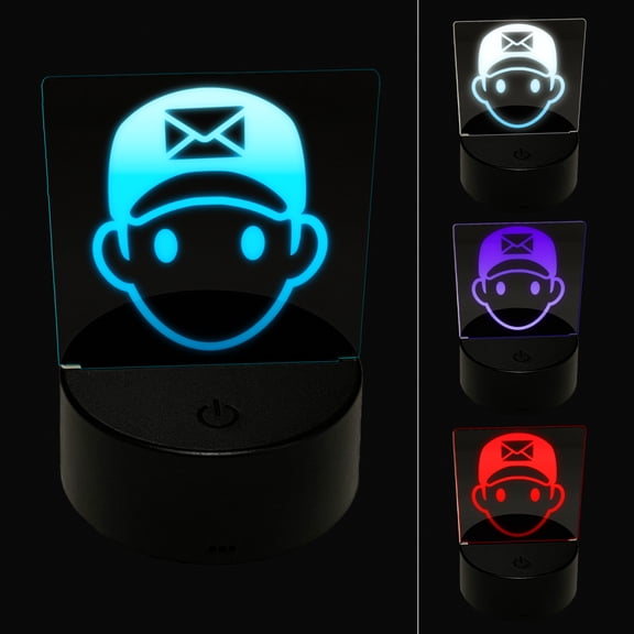 Occupation Mail Delivery Man Icon LED Night Light Sign 3D Illusion Desk Nightstand Lamp