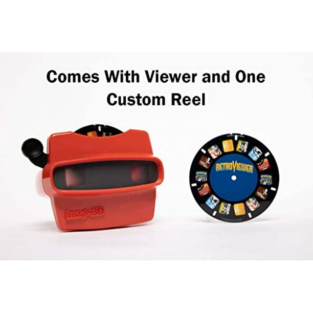IMAGE3D Custom Viewfinder Reel Plus RetroViewer - for Kids, & Adults,  Classic Toys, Slide Viewer, Retro, Vintage, May Work in Old Toys (Red) 
