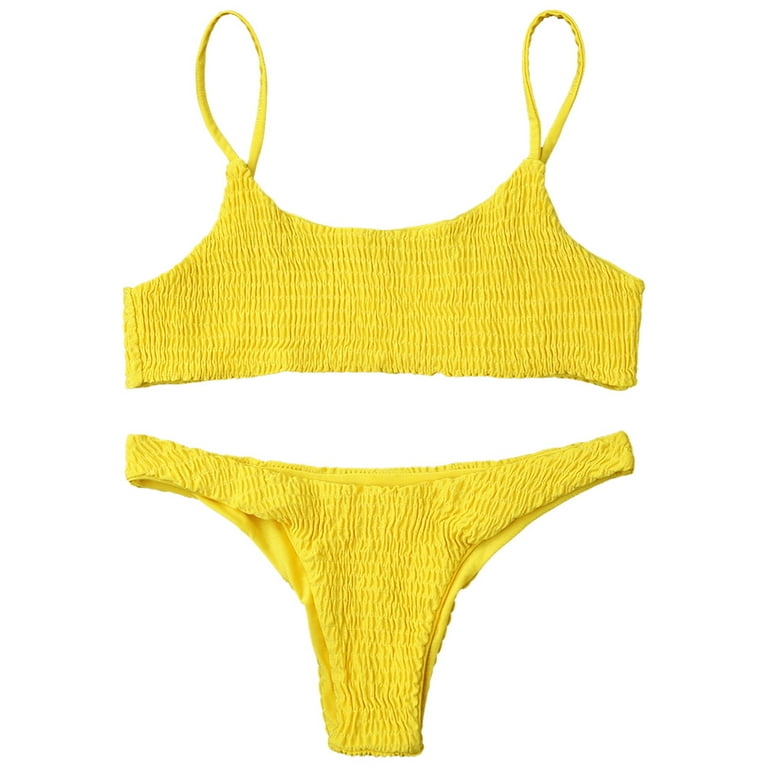 Smocked hotsell yellow bikini