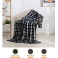 thumbnail image 3 of Luxury Velvet Super Soft Christmas Prints Fleece Blanket-Holiday Theme Home Décor Fuzzy Warm and Cozy Throws for Winter Bedding, Couch and Gift, 50 x 60 inch, Gray Plaid Throw, 3 of 6