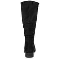 thumbnail image 2 of BLISSFUL STEP Women's Slouch Knee High Boots Round Toe Low Block Heel Faux Suede Boots Black 8, 2 of 7