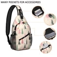 thumbnail image 2 of Sling Backpack,Beige Christmas Tree Pattern Sling Bag with Water Bottle Holder,Waterproof Sling Bag for Men/Women with Headphone Jack for Hiking,Travel, 2 of 6