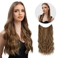 thumbnail image 2 of LHWEN White Wire Hair Extension Long Synthetic Clip In Wave Curly Hairpiece For Women 20 Inch Adjustable Size Transparent Headband Beauty Salon Straight Hair Fun Lace Wavy Curls Braided Hair, 2 of 6
