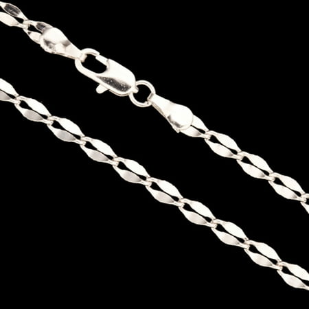 Helix Chain Necklace With Lobster Claw Clasp 16Inch Silver Plated Brass 3mm Chain Width 1pcs/pack (4-Chain Value Bundle), SAVE $3