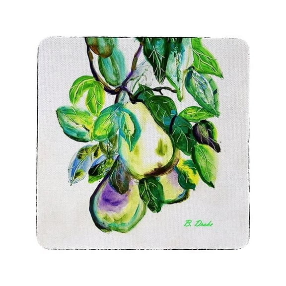 Betsy Drake CT1373 Hanging Pears Coaster - Set of 4