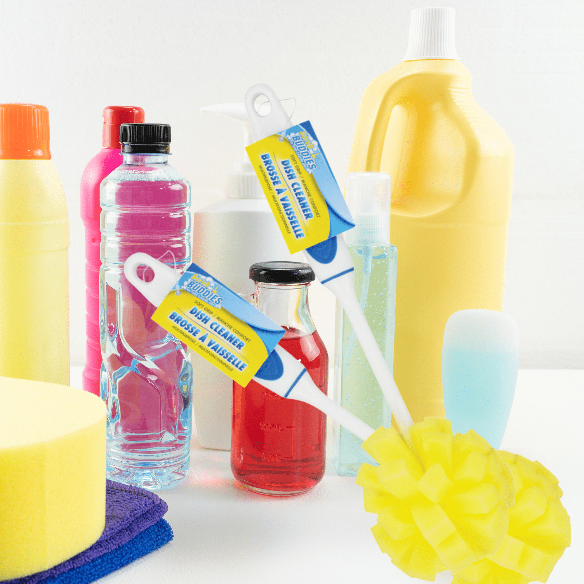 Glass & Jar Cleaning Brush With Foam Sponge Head