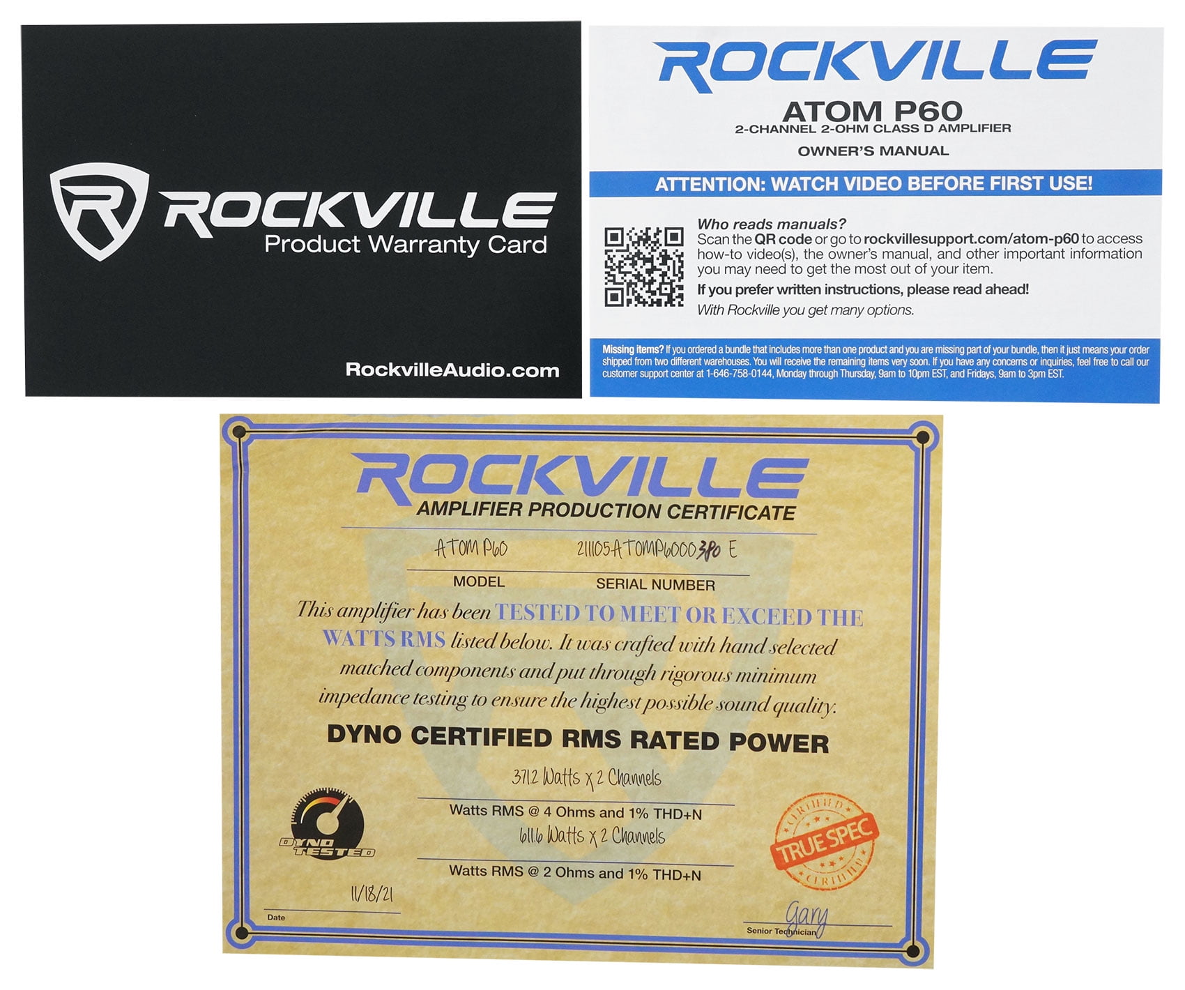 Rockville ATOM P60 4800 Watt Peak/1200w RMS 2 Channel Marine/Boat Amplifier Amp