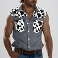 thumbnail image 2 of VBTAPA Men's Sleeveless Beach Shirts Trendy Summer Button Down Tank Tops Camouflage Casual Tank Shirt with Pockets Holiday Sales Gray S, 2 of 6