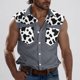 thumbnail image 1 of Camiseta sin mangas con cuello vuelto para hombre, estilo informal, con estampado del Día de la Independencia, cuello vuelto, sin mangas, bolsillos, deportiva, de poliéster, 1 of 5