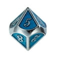 thumbnail image 6 of Set of 7 Deluxe Metal Blue Polyhedral Game Dice Set, RPG Game Dice 7pcs Set of d4 d6 d8 d10x2 d12 d20 Zinc Alloy Dice with Metal Case, 6 of 8