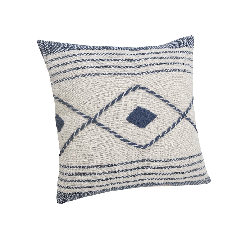 LR Home Coastal Edge Geometric Diamond Throw Pillow