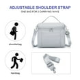 thumbnail image 5 of NOL Natural Organic Lifestyle Insulated Lunch Bags for Women Cooler Bag Lightweight Nylon Waterproof Lunch Box For Work (Small，Gray White), 5 of 8
