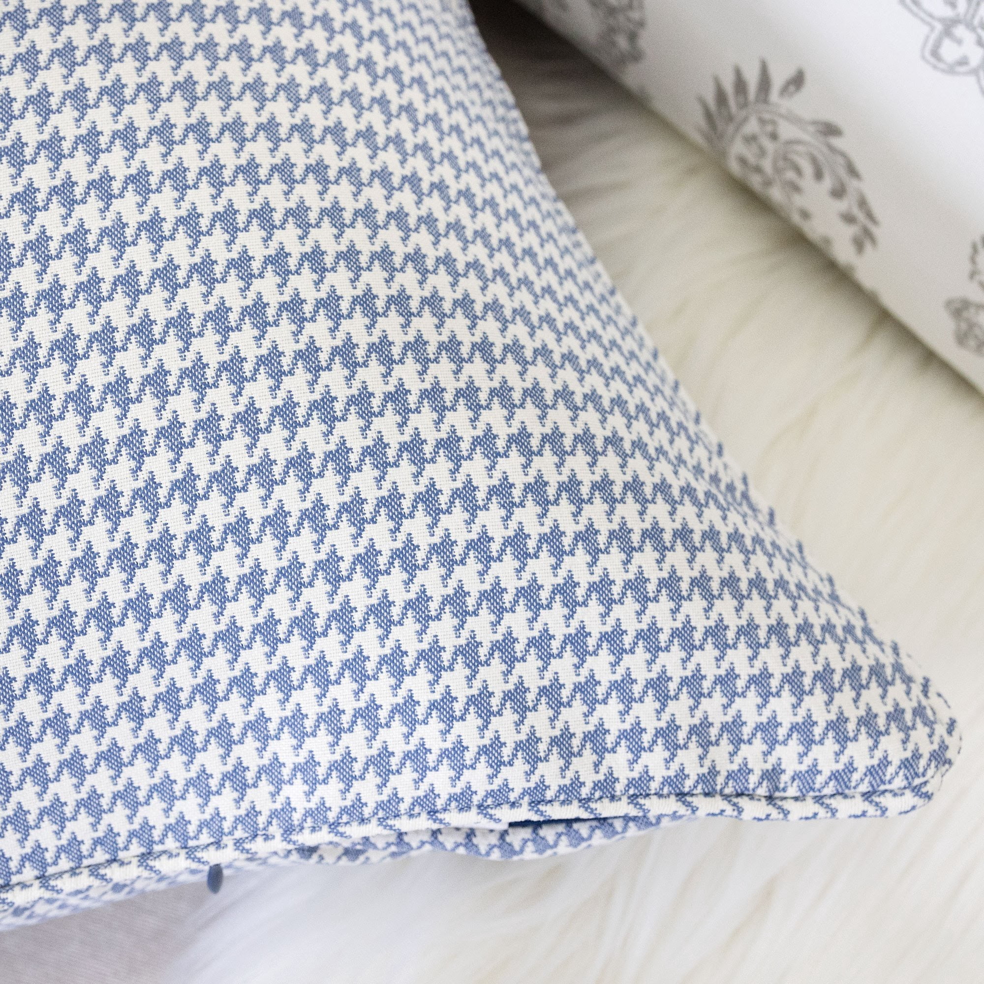 Zaina Blue Geometric Polyester 20 in. x 20 in. Throw Pillow