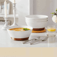 thumbnail image 4 of Salad Bowls Set of 4, Large 60 oz Speckled Stoneware Soup Bowls for Ramen, Pho, Pasta, Cereal, and Salad, Microwave and Dishwasher Safe, White and Brown, 4 of 7
