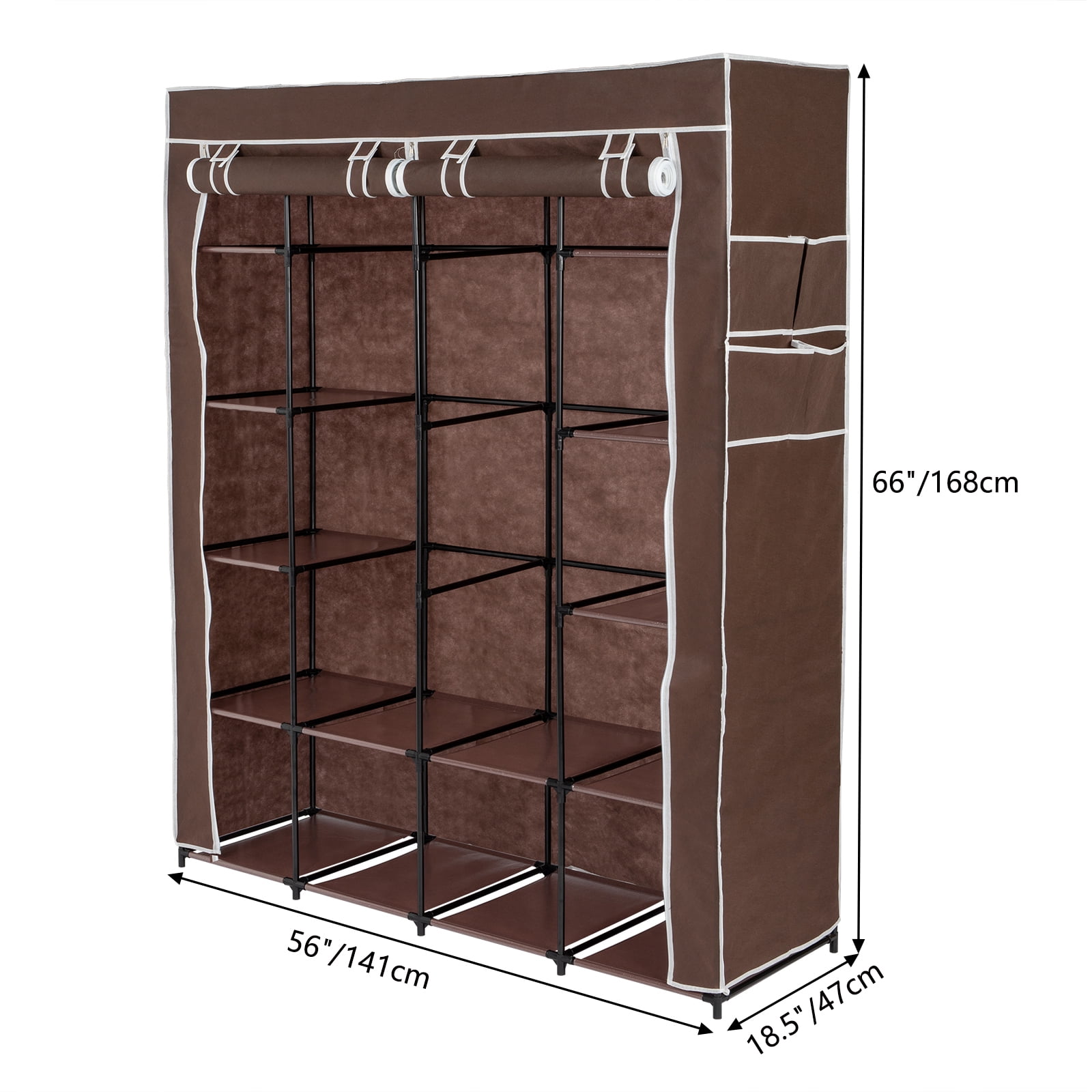 Kepooman Non-Woven Fabric 14-Shelf Hanging Shoe Organizer for Closet Organizers and Storage Shelves Hat Rack for Closet for Shoes, Caps, Scarves, Folded Clothes and Toys, Drak Brown Kepooman Non-Woven Fabric 14-Shelf Hanging Shoe Organizer for Closet Organizers and Storage Shelves Hat Rack for Closet for Shoes, Caps, Scarves, Folded Clothes and Toys, Drak Brown
