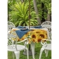 thumbnail image 3 of Outdoor Tablecloths with Umbrella Hole & Zipper, Yellow Sunflowers Round Tablecloths 60 Inch, Summer Floral Elegant Pastoral Botanical Waterproof Table Cloth, Patio/Pool/Picnic Table Covers, 3 of 8