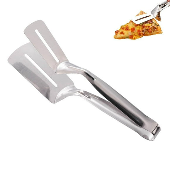 Stainless Steel Grill Clamp,10In Upgrade Anti-Scald Extended Handle Spatula Tong,Heavy-Duty 2-in-1 Grill Clamp Spatula,Multifunctional Double-Sided Shovel Clip,for Flipping Steak Fish Bread BBQ
