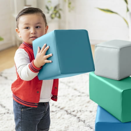 ECR4Kids SoftZone Big Foam Building Blocks, Contemporary, 7-Piece