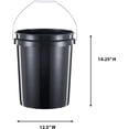 thumbnail image 3 of YounGG  5 Gallon Bucket Heavy Duty Plastic Bucket Comfortable Handle Easy to Clean Perfect for on The Job Home Improvement or Household Cleaning; Black , 3 Count, 3 of 4