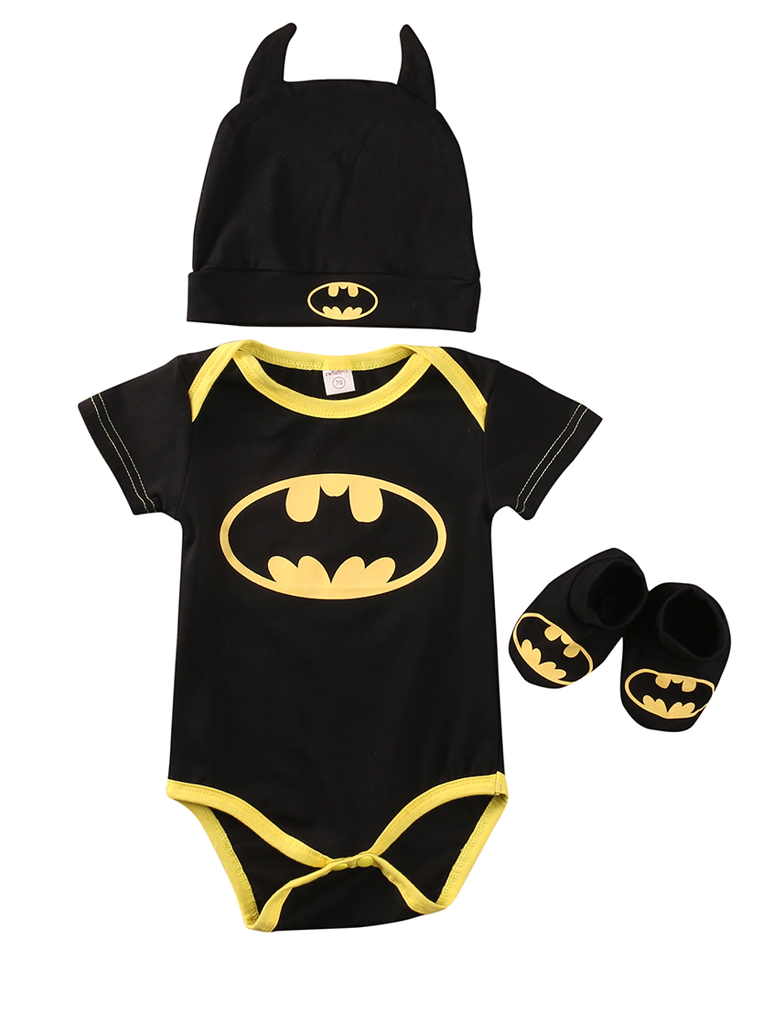 Newborn Toddler Baby Boys Clothes Romper Bodysuit Shoes Hat Batman