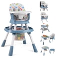 thumbnail image 1 of Gymax 16-in-1 Baby High Chair w/ Activity Center Booster Seat Building Block Table Celadon, 1 of 10