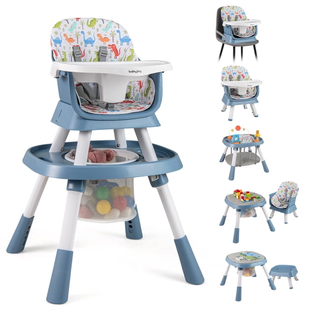 Gymax 16-in-1 Baby High Chair w/ Activity Center Booster Seat Building Block Table Celadon