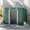 thumbnail image 2 of Outsunny 7'x 4' Outdoor Storage Shed, Metal Garden Shed with Lockable Double Doors, Foundation Kit and Vents for Patio Backyard Tool Storage, Green, 2 of 9