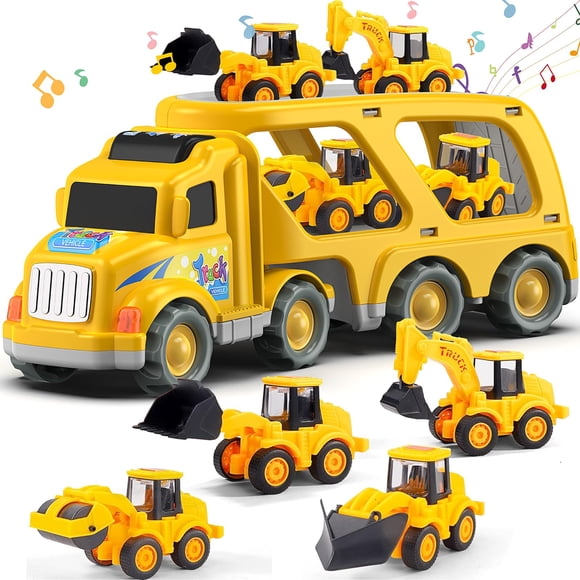 Camión de construcción Toy Veslier con 6 minicoches de 1 a 6 años