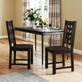 thumbnail image 2 of Costway Dining Chair Set of 2 with Rubber Wood Frame & Leaf-shape High Back for Kitchen Brown, 2 of 9