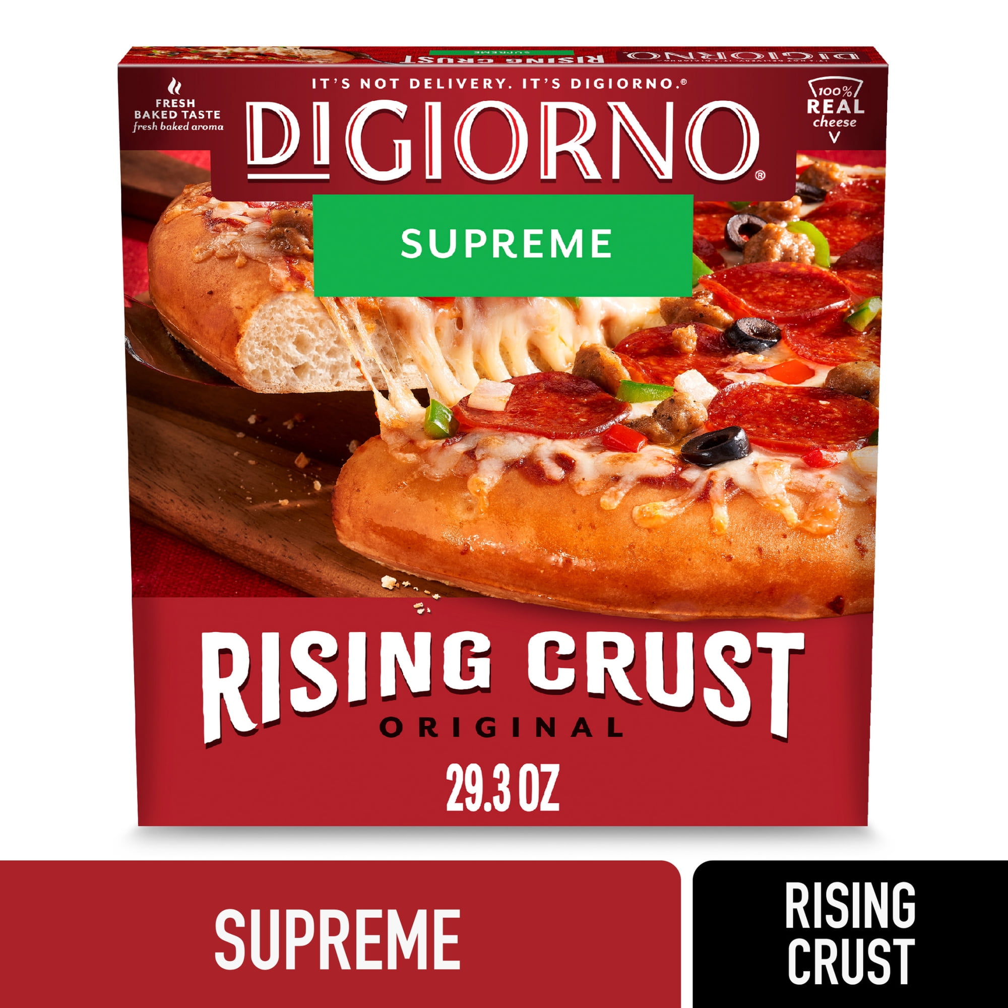 DiGiorno Frozen Pizza, Rising Crust Supreme Meat Pizza with Cheese, Pepperoni, Beef, and Sausage, 29.3 oz (Frozen)