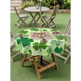 thumbnail image 3 of Happy St. Patrick's Day Outdoor Tablecloth - 60 Inch Round Dining Table Cover, Spring Lucky Shamrock Cloud Green Waterproof Outdoor Table Cloth with Umbrella Hole & Zipper for Picnic/Patio/Party, 3 of 7