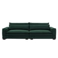 thumbnail image 5 of 104.72'' Mid-Century Modern Sofa , 4 Seat Couch With 2 Pillows, Double Cushions and Solid Wood Leg, Fabric Upholstered Loveseat Sofa For Livingroom Apartment Office, 5 of 7