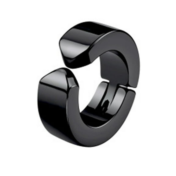 UDIYO 1Pc Men Titanium Steel Round Non-Pierced Ear Cuff Clip Earring Pendant for Party Club