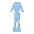 thumbnail image 2 of BXJX Girls Outfit Sets Size 10-12, 2 Piece Long Sleeve Causal Crew Neck Sweatshirt and Flare Pants Sets, 2 of 6