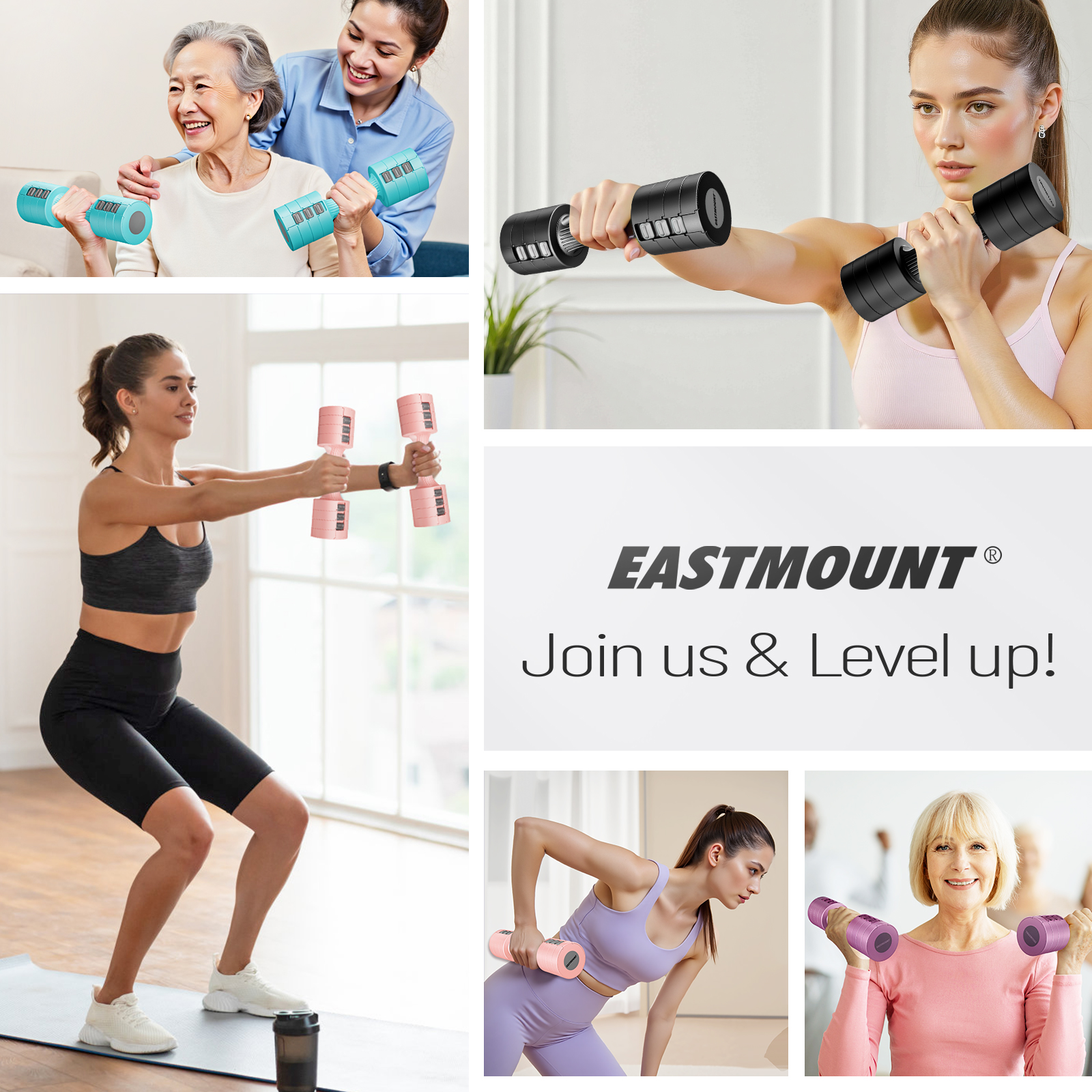 Eastmount Adjustable Dumbbells Set of 2, 10 lb Total photo 3