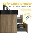 thumbnail image 5 of FFZ Grace 30' Bathroom Vanity With Oak Engineered Quartz Sink And Soft Black Drawers, Wall Mounted Floating Bathroom Vanity For Modern Bathroom,Kd, 5 of 6