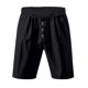 thumbnail image 4 of pstuiky Pantalones cortos para hombre, Pantalones cortos de lino con cintura elástica y botones de color liso para hombre, versátiles y a la moda. Pantalones cortos de baloncesto, 4 of 8