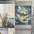 thumbnail image 3 of Yayeee Magnetic Dishwasher Cover for The Front Decoration Home Kitchen Machine Sticker Protector, Beige Floating Whale, 3 of 6