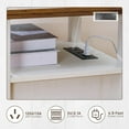 thumbnail image 4 of ALBAD 18" Farmhouse Nightstand with Charging Station,2 Drawers End Table,Wood Side Table with Open Shelf,Bedside Cabinet for Bedroom,Living Room,White, 4 of 9