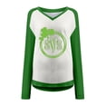 thumbnail image 4 of Blusa informal de manga larga con estampado de día de San Patricio para mujer con cuello en V para mujer Pompotops  FGAJ13067, 4 of 4