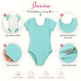 thumbnail image 2 of Girls Ballet Leotard Short Sleeve, Stretch Fit, Cotton Dancewear for Ballet, Gymnastics & Dance Class, 2 of 7
