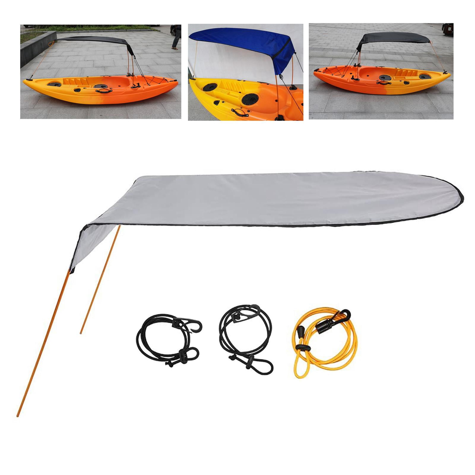 Lightweight Canoe Sun Shade Canopy with Kayak Accessories Gray