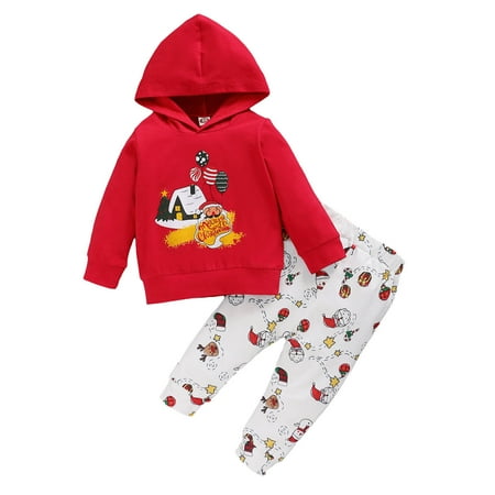 

Dezsed Merry Christmas Baby Boys Girls Clothing Sets Kids Santa Print Hooded Sweatshirt Suit Xmas Outfit Autumn Baby Clothes Navidad 3-24Months On Clearance