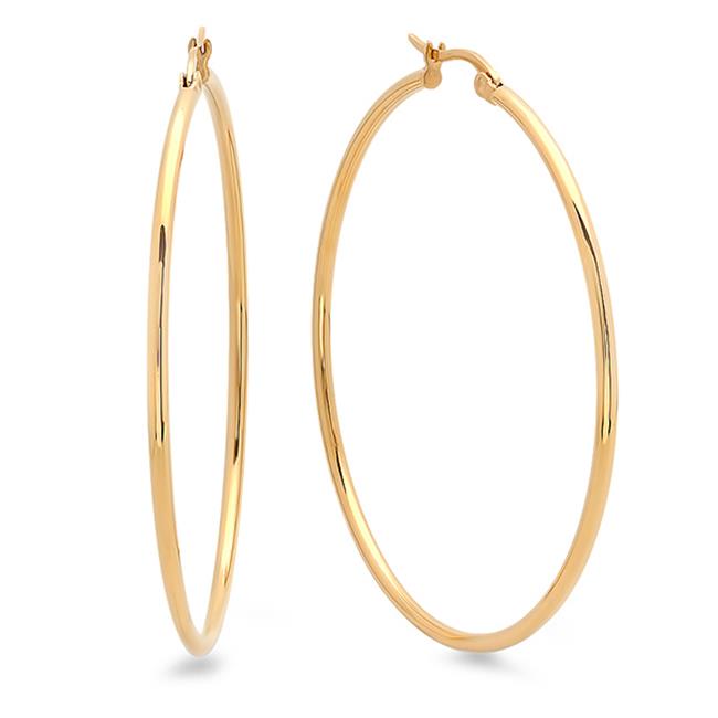 18K Gold Plated 40 Mm Hoop Earrings