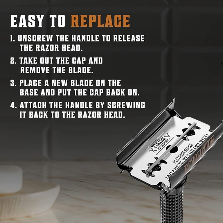 Viking Revolution Long Handle Safety Razor, 12-Piece Set photo 6