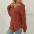 thumbnail image 4 of SUNBS Womens Tops Long Sleeve V Neck Shirts Fall Sweater Casual Blouses Fashion Outfits, 4 of 9