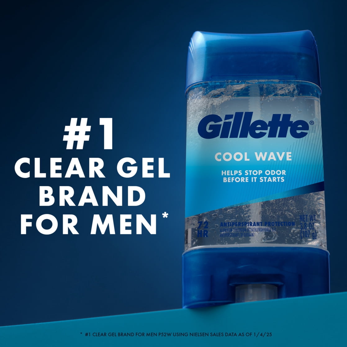 Gillette Clinical Protection Clear Gel Antiperspirant and Deodorant for Men Cool Wave Scent 2.6oz