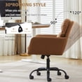 thumbnail image 3 of Peispie Mid-Back Leather Office Chair 380lbs, 360° Swivel Computer Desk Chair, Adjustable Height Comfy Task Chair with Thick Cushion for Home Office Work, Brown, 3 of 8