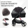 thumbnail image 5 of Ibiyaya  Retro Luxe 4-Wheel Luxury Dog-Cat Stroller with Two Openings, Foldable Pet Pram, Prism Black - Medium, 5 of 8