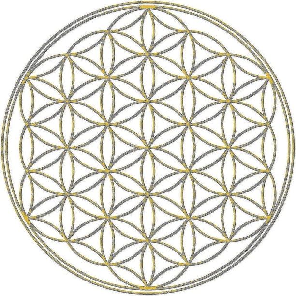 u200b50 Pack Flower Of Life Vinyl Stickers 5cm Gold Decals For Laptop Water Bottle Journalu200b